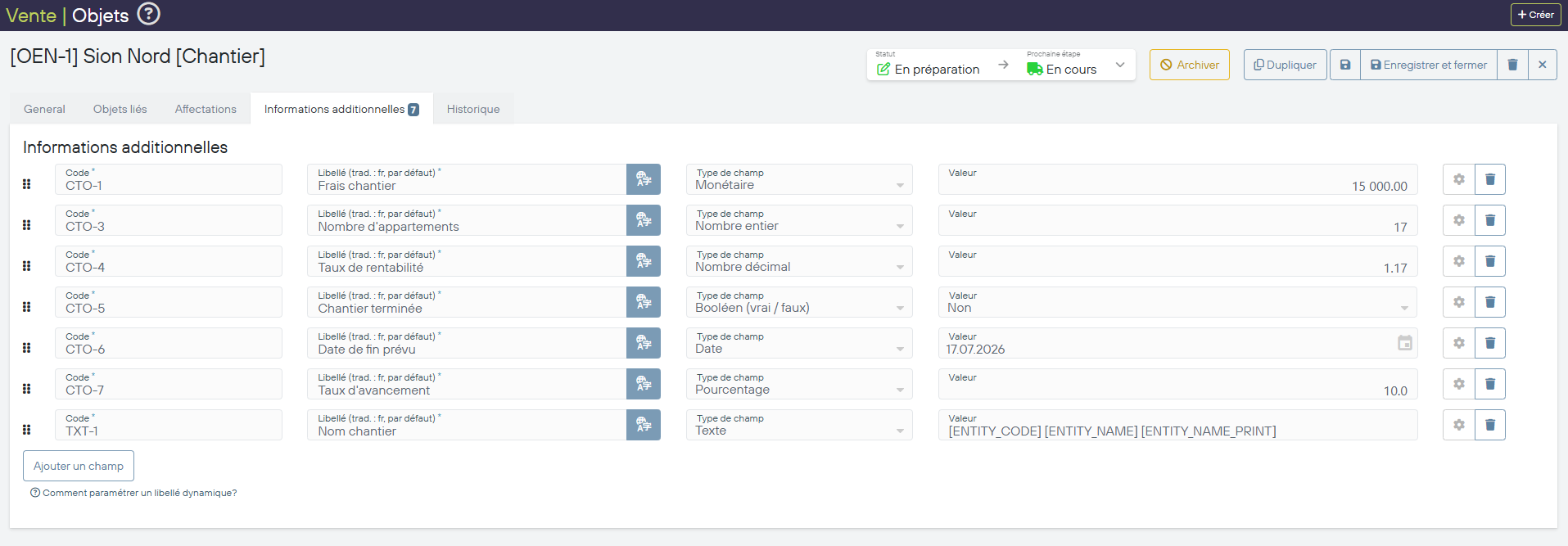 Informations additionnelles